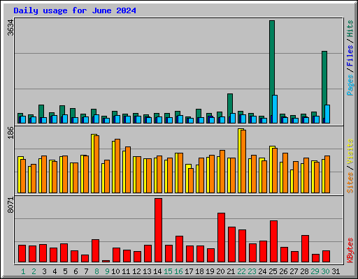 Daily usage for June 2024