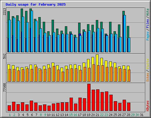 Daily usage for February 2025