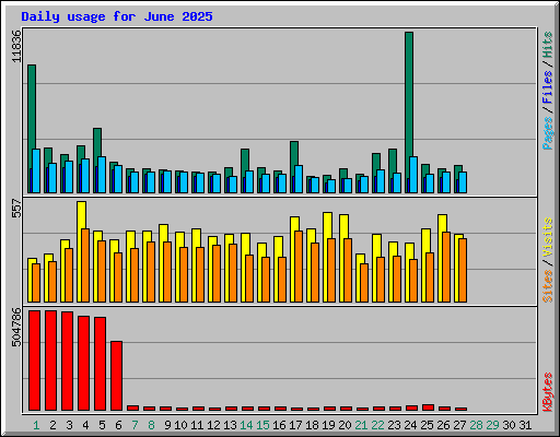 Daily usage for June 2025