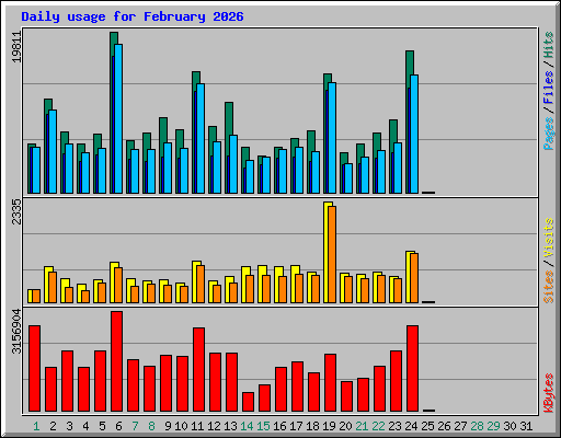 Daily usage for February 2026