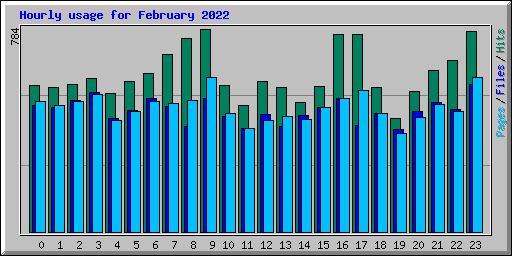 Hourly usage for February 2022