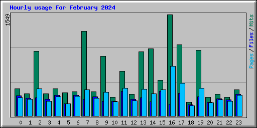 Hourly usage for February 2024