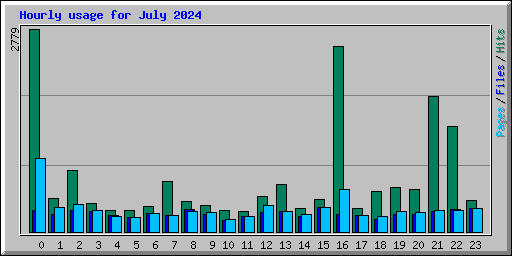 Hourly usage for July 2024