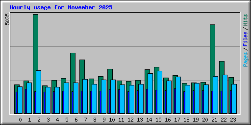 Hourly usage for November 2025